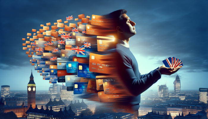 How Much Debt Do You Need to Consolidate: A UK Guide | DCL Individual in the UK consolidating various debts into a single loan, representing financial relief, with UK skyline in the background.