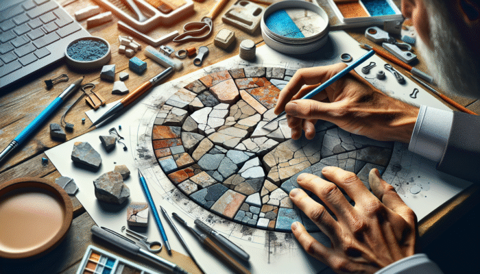 Cracked, chipped, and stained stones and tiles being professionally repaired and restored.