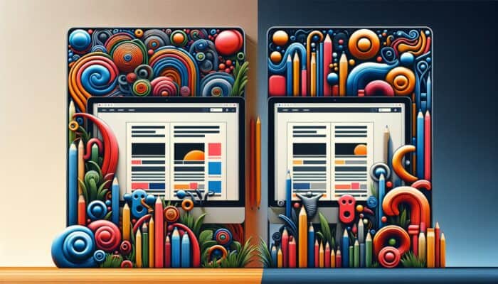 A side-by-side comparison of two identical websites, one demonstrating high user engagement through effective ad placements, while the other illustrates low interaction, showcasing the impact of strategic advertising on revenue generation.