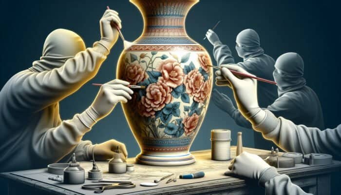 Revitalised porcelain vase in East Calder, showcasing intricate designs and restored lustre through professional refinishing.