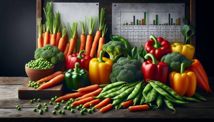 A colourful selection of fresh vegetables on a rustic wooden table, ready for stir-frying.