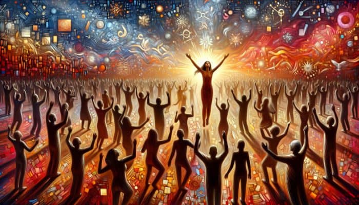 An individual transformed by non-profit support, from hardship to joy, symbolising hope and community assistance.