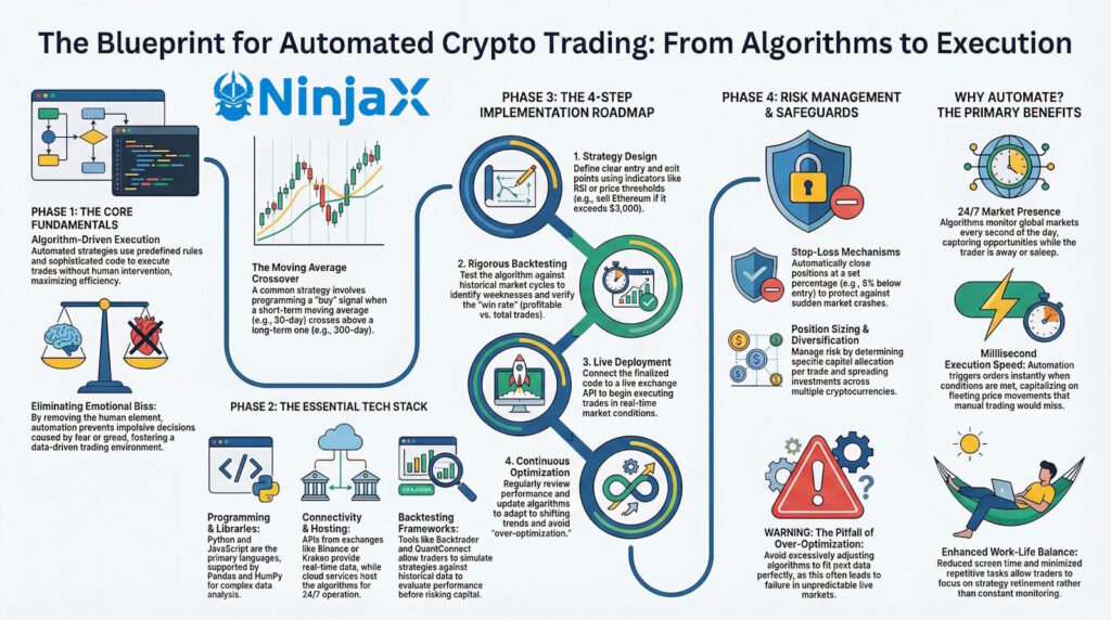 Automated Trading Strategies in Cryptocurrency