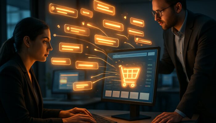 Analysts extracting valuable keywords from user reviews to enhance a dynamic e-commerce site.