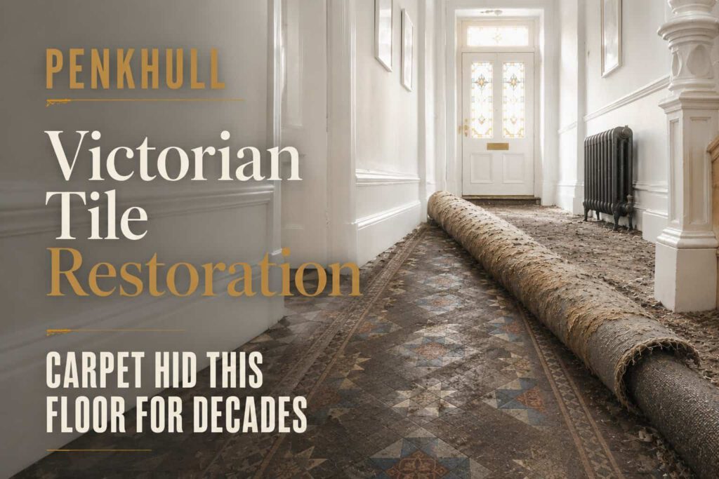 Victorian Tile Restoration Found Beneath the Carpet