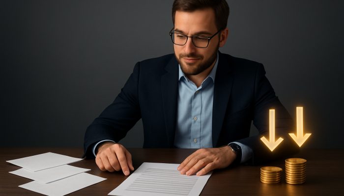 Merge Payday Loans into One Affordable Deal: Start Saving Today | DCL Borrower comparing high-interest loans to low-APR consolidation with savings coins and arrows on desk